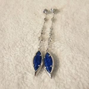 Kendra Scott Silver and Blue drop earrings